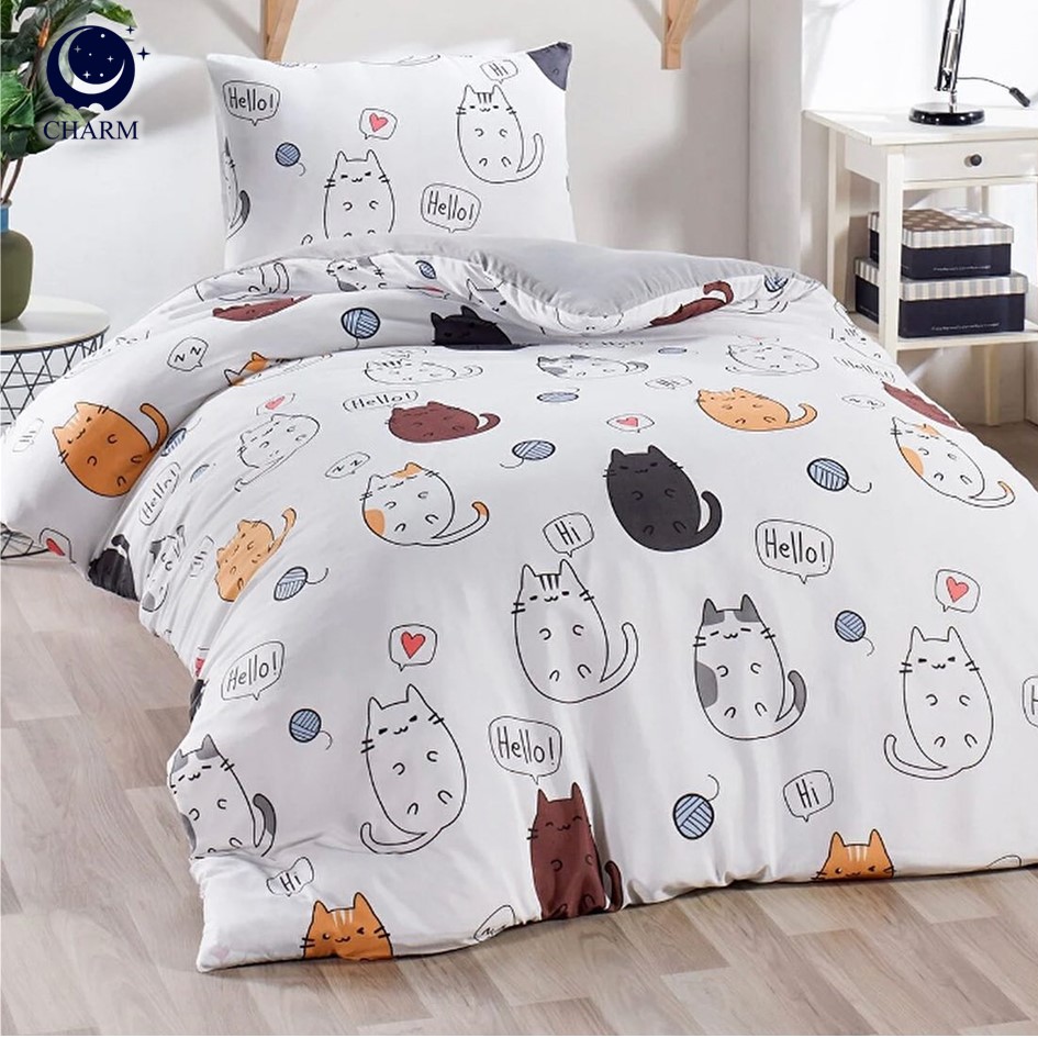 CHARM ชุดผ้าปูที่นอน + ผ้านวม 3.5 ฟุต 4 ชิ้น ลาย CHUBBY CAT คอลเลคชั่น DREAMY_7